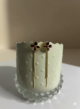 Maroon Bloom with Pearls & Diamonds